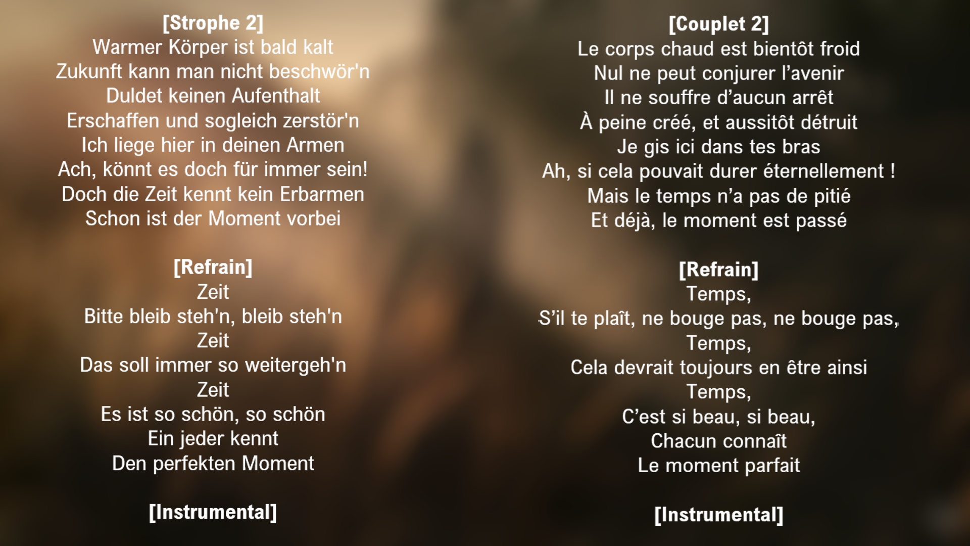Zeit Rammstein Traduction française Elisabeth L. Guillerm Traductions