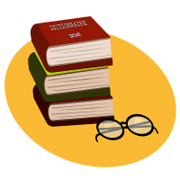lunettes et dictionnaires pour révision relecture